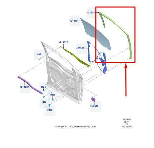 2015-2020 Ford F150 FR RH Side Door Window Glass Run Channel FL3Z-1521596-E OEM - Alshned Auto Parts