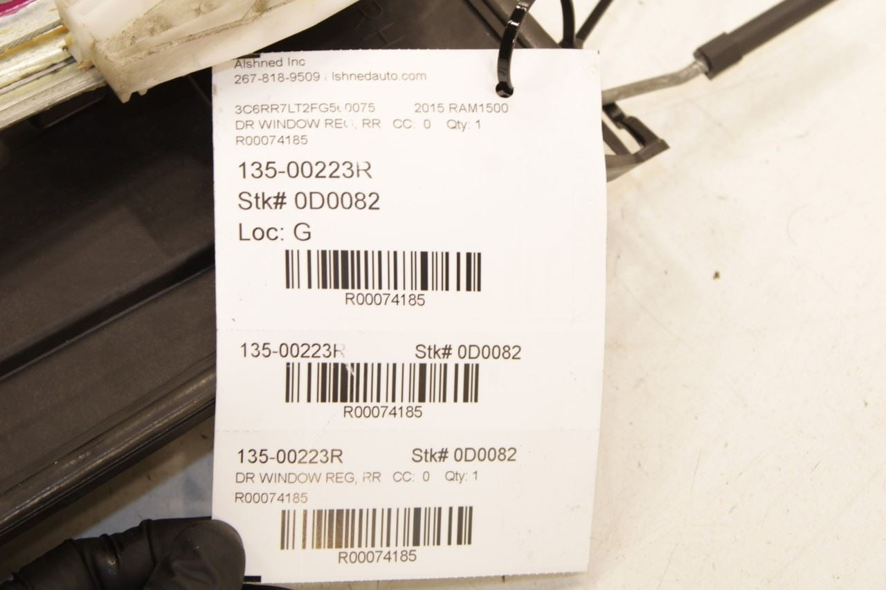 2011-18 RAM 1500 Crew Cab Rear Right Side Door Window Regulator w/ Carrier Plate - Alshned Auto Parts