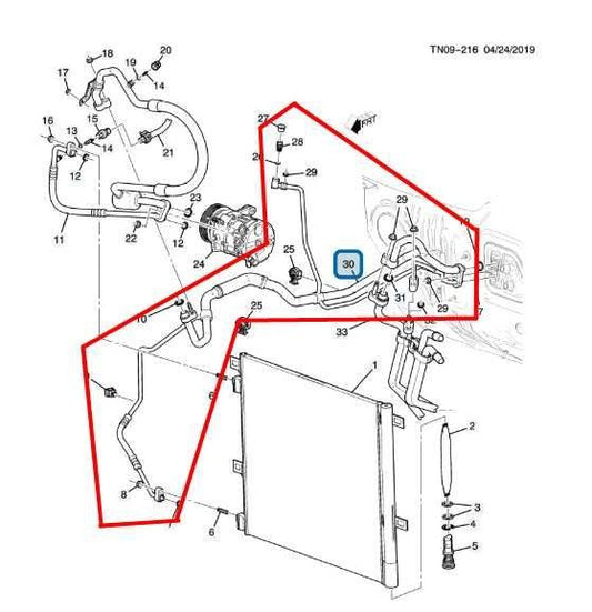 17-23 GMC Acadia 3.6L Air Conditioning Refrigerant Heat Exchanger Hose 84398779 - Alshned Auto Parts