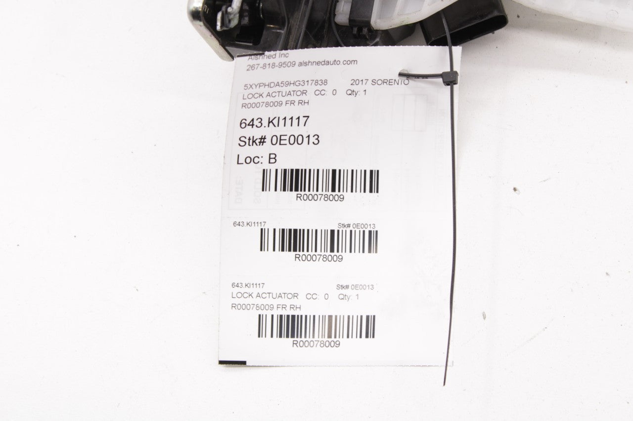 2015-2020 Kia Sorento EX Front Right Door Lock Latch Actuator 81320-C5010 OEM - Alshned Auto Parts