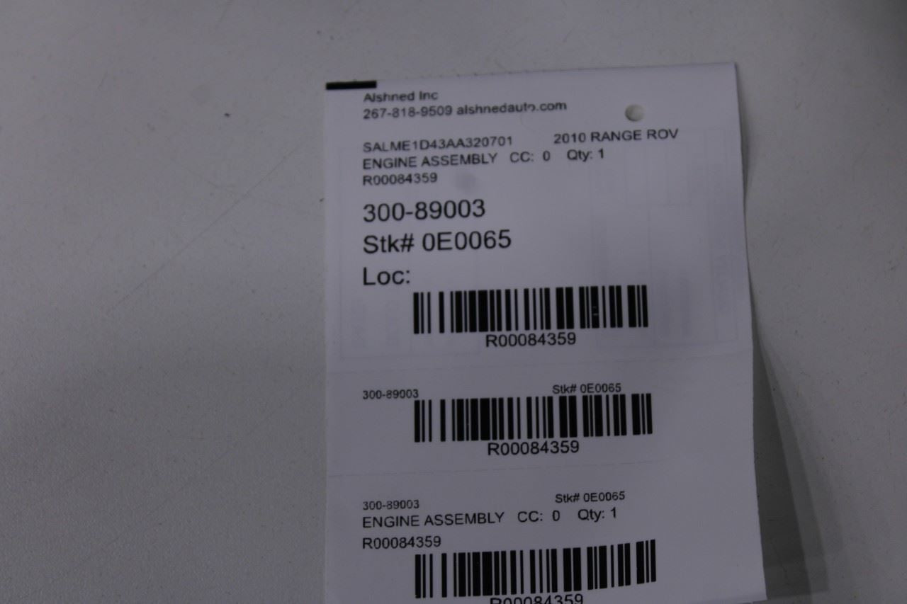 10-12 Land Rover Range Rover HSE 5.0L Engine w/o Supercharged VIN D 7th dgt 179K - Alshned Auto Parts