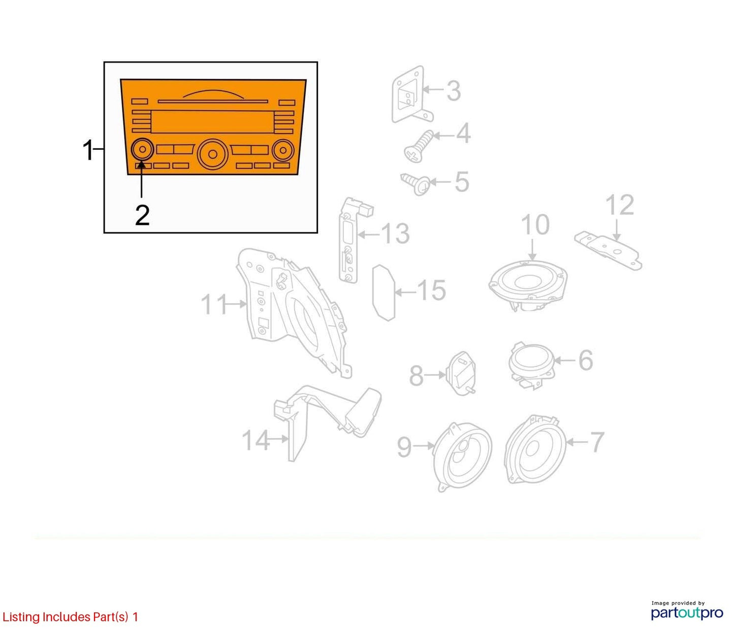 2012-2013 Subaru Legacy CD MP3 WMA Player FM AM Radio PE627U1 OEM 86201AJ62A2