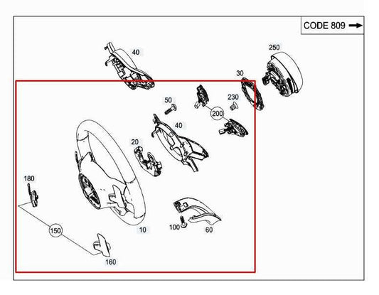2015-18 Mercedes-Benz C300 4Matic 2.0L Steering Wheel Leather w/ Control Buttons - Alshned Auto Parts