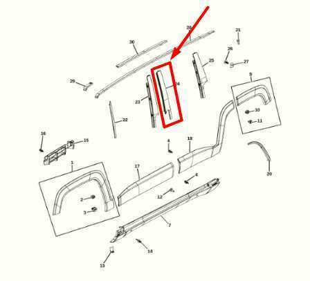 15-18 Jeep Renegade Rear Right Exterior B-Pillar Applique Molding 68247320AA OEM - Alshned Auto Parts