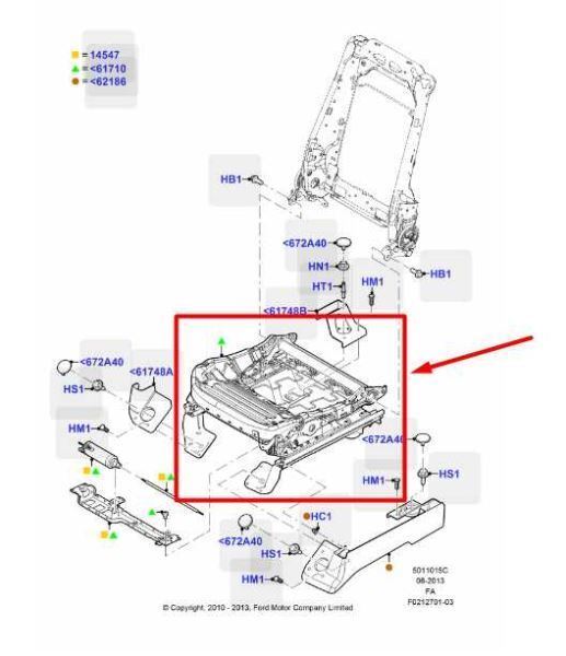 2011-2016 Ford F250 SD Front Left Lower Seat Track Frame CC3Z-9661711-B OEM - Alshned Auto Parts