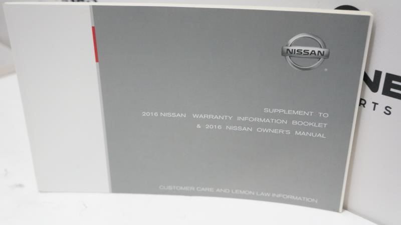2016 Nissan Maxima Owner's Manual Book Set with Case - Alshned Auto Parts