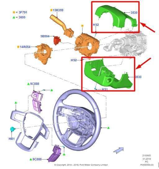 2015-2020 Ford F150 Steering Column Shroud Assembly FL3B-3530-B OEM - Alshned Auto Parts