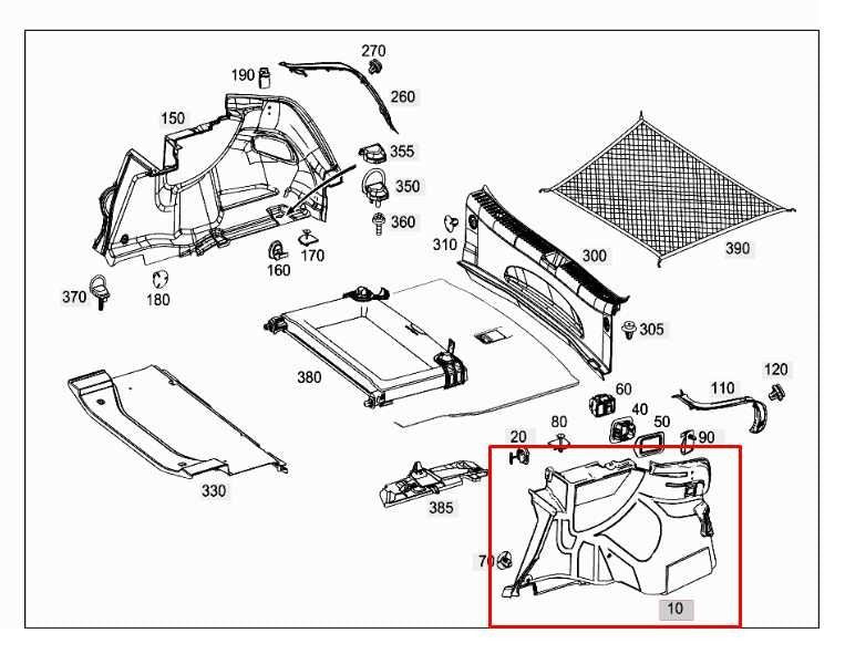 15-21 Mercedes-Benz C300 4Matic Rear Left Side Quarter Panel Interior Trim Cover1
