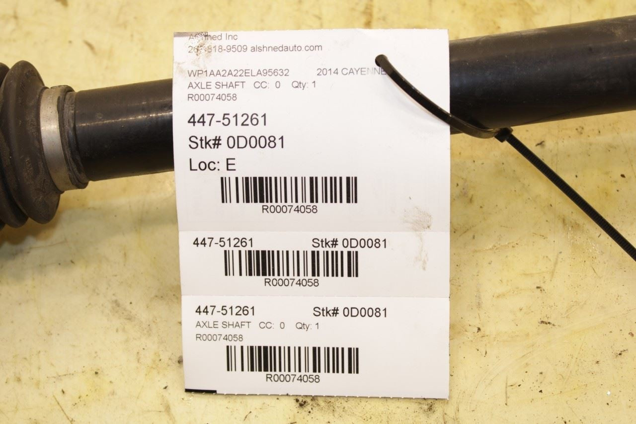 20112018 Porsche Cayenne Platinum AWD Rear Right Side CV Axle Drive Half Shaft - Alshned Auto Parts