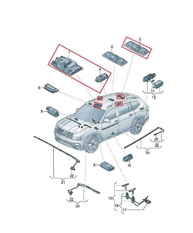 2021-23 Volkswagen Atlas SE Roof Overhead Console Interior Light Lamp Set *ReaD* - Alshned Auto Parts