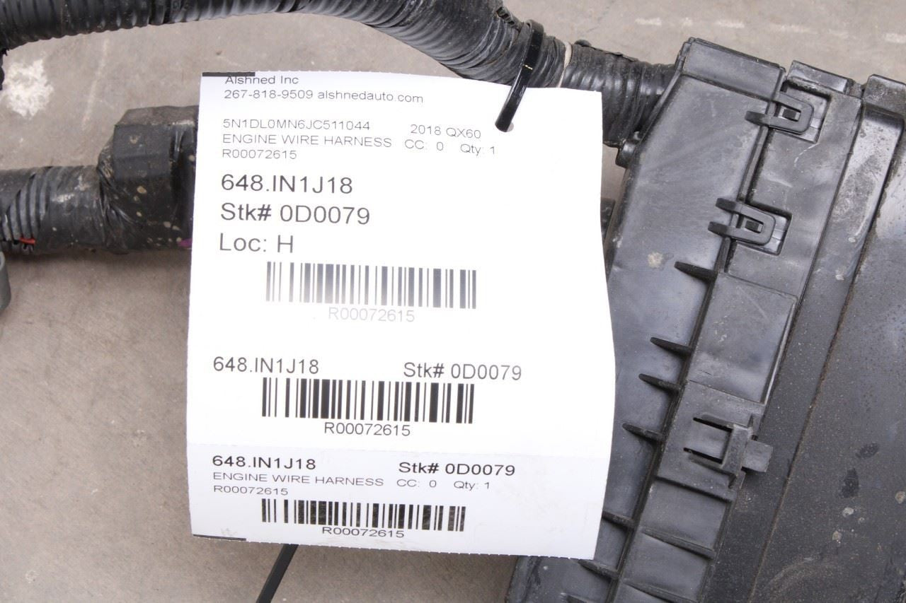 2016-2019 Infiniti QX60 3.5L FWD Under Hood Engine Bay Wire Harness 24012-9NJ1E - Alshned Auto Parts