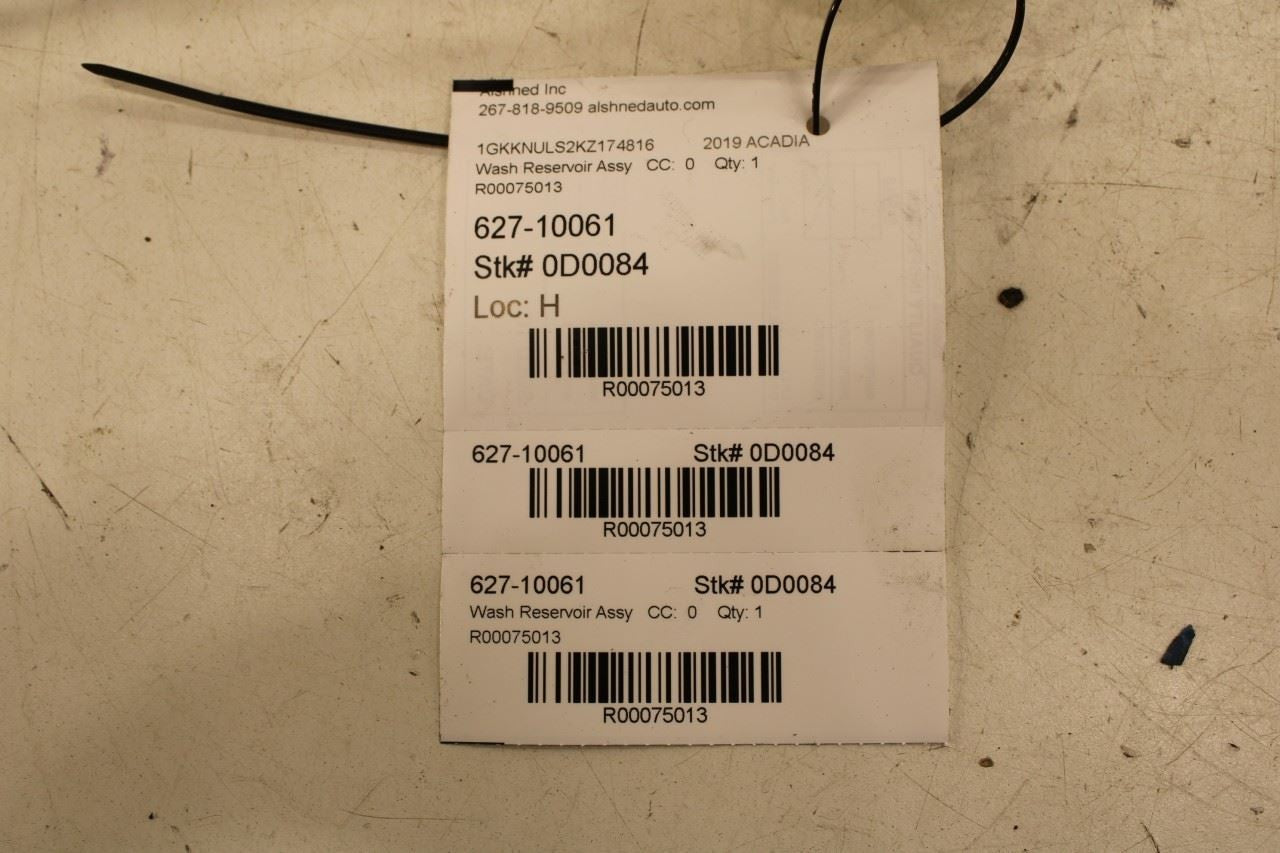 2017-2019 GMC Acadia SLT-1 3.6L Windshield Washer Reservoir Bottle 84519669 OEM - Alshned Auto Parts