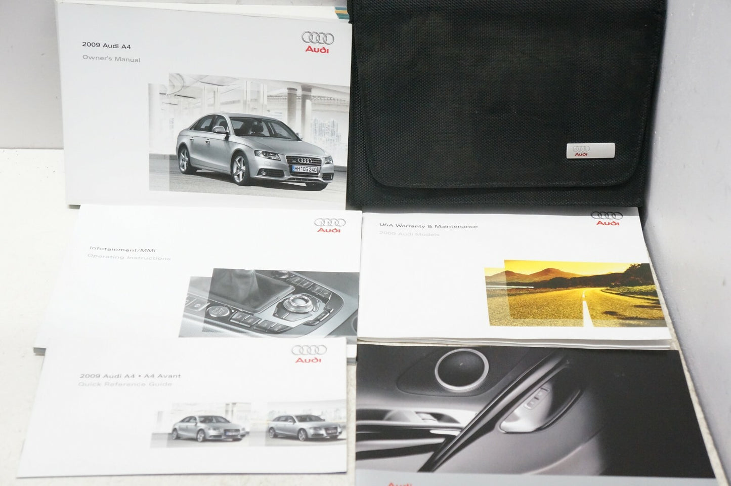 2009 Audi A4 Owner's Manual Book Guide set with Case USA warranty & maintenance - Alshned Auto Parts