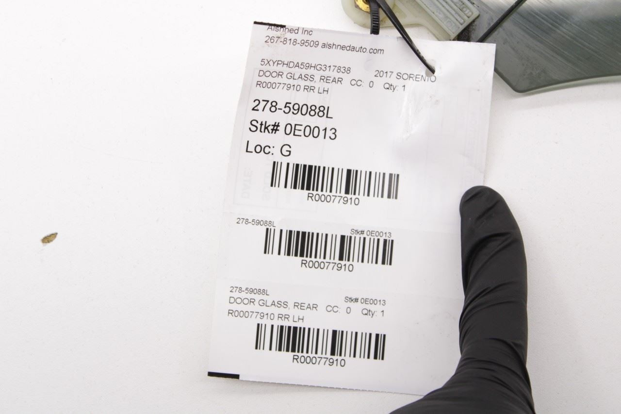 2015-2020 Kia Sorento EX Rear Left Driver Side Door Window Glass 83410-C5010 OEM - Alshned Auto Parts