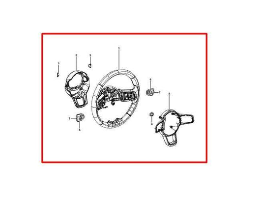 2020-23 Jeep Gladiator Steering Wheel Leather w/ Control Buttons 6CB581X7AE OEM - Alshned Auto Parts