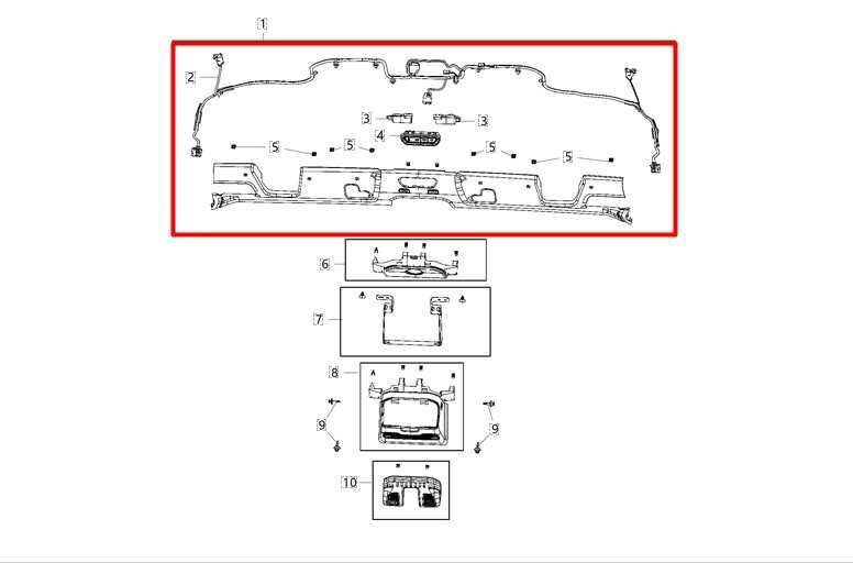 2021-23 Jeep Gladiator Windshield Header Molding Trim Panel w/ Wiring 6ZW53TX7AA - Alshned Auto Parts