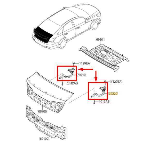 2015-2017 Hyundai Sonata Rear Right & Left Trunk Hinge Set 79220-C1000 OEM - Alshned Auto Parts