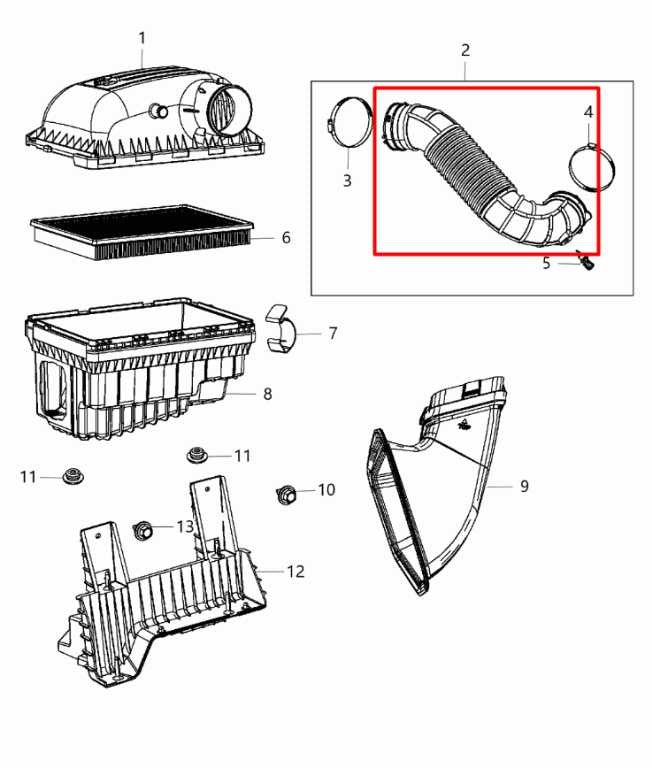 201320 Ram 1500 Big Horn Crew Cab 5.7L Air Intake Cleaner Duct Tube 68090732AA - Alshned Auto Parts