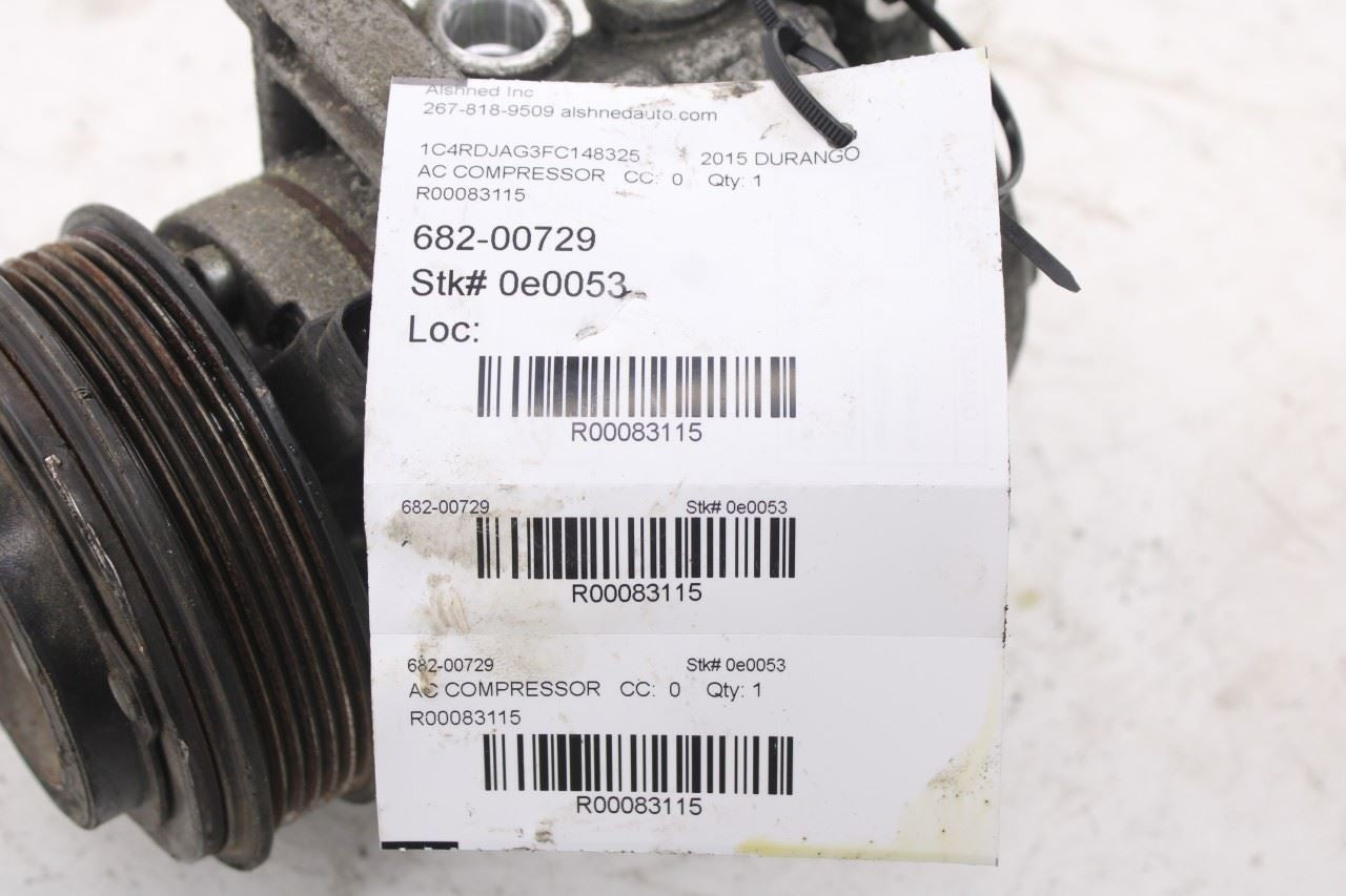 2011-2015 Dodge Durango SXT 3.6L AC Air Conditioner Compressor 68021638AG OEM - Alshned Auto Parts