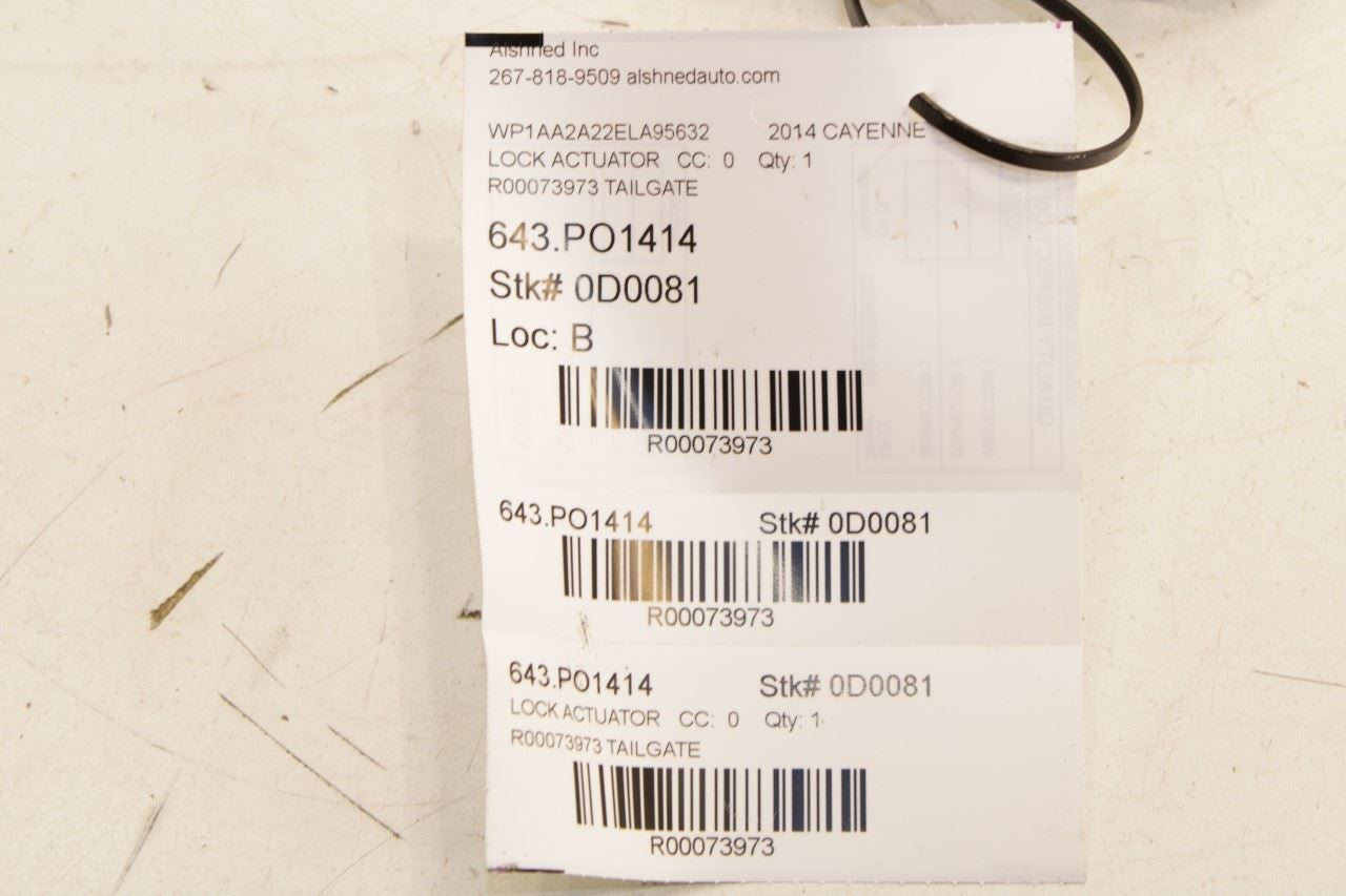 20112018 Porsche Cayenne Platinum Rear Liftgate Tailgate Lock Latch Actuator - Alshned Auto Parts