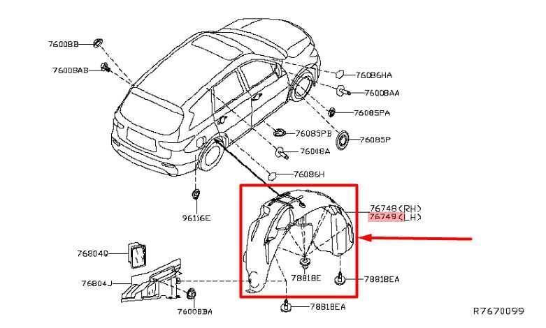 19-20 Infiniti QX60 RR LH Quarter Wheelhouse Liner Splash Shield 76749-9NF0A OEM - Alshned Auto Parts