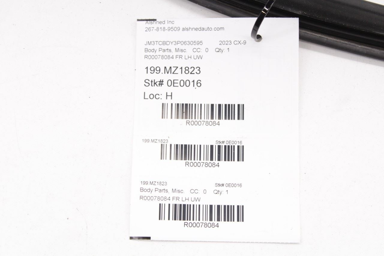 2016-2023 Mazda CX9 Front Left Door Run Channel w/ Belt Molding Weatherstrip - Alshned Auto Parts