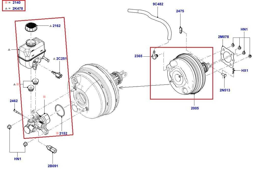 2010-2014 Ford Mustang Conv 4.0L V6 Power Brake Booster and Master Cylinder1