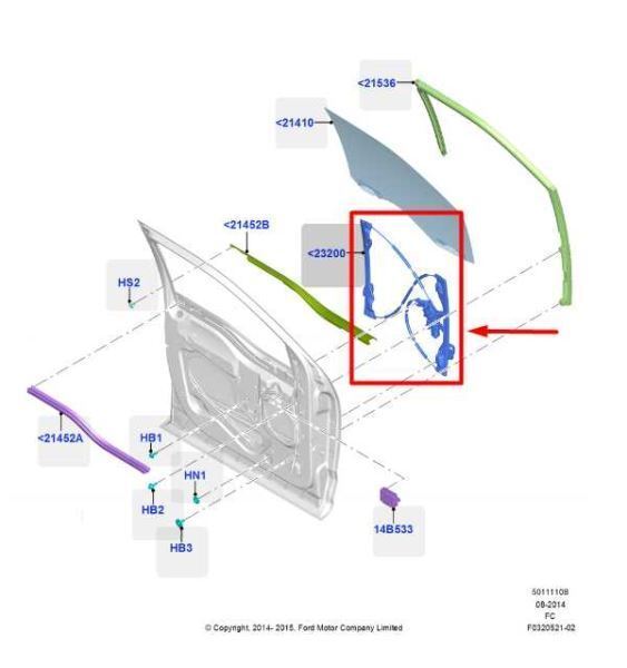 2015-2020 Ford F150 FR LH Side Door Window Regulator w/ Motor FL3Z-1523201-H OEM - Alshned Auto Parts