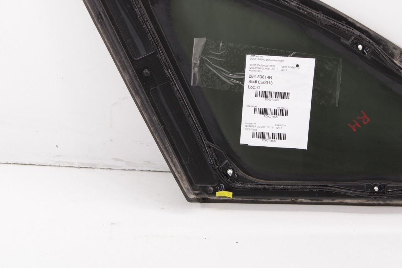 15-20 Kia Sorento EX Rear Right Passenger Side Quarter Window Glass 87820-C6000 - Alshned Auto Parts