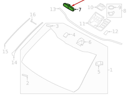 2014-2018 Kia Forte Interior Inside Rear View Mirror 85101-3W200 OEM - Alshned Auto Parts