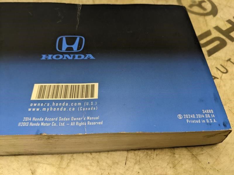 2014 Honda Accord Sedan Owners Manual Only 31T2A610 00X31-T2A-6100 OEM - Alshned Auto Parts