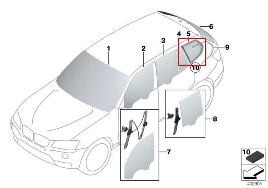 201117 BMW X3 xDrive28i Rear Right Side Quarter Window Glass 51377205628 *ReaD* - Alshned Auto Parts