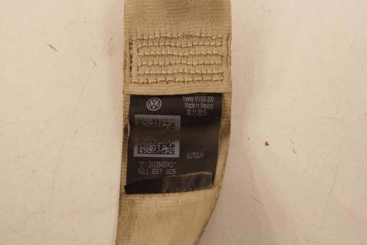 12-19 Volkswagen Passat SE 1.8L Rear Driver LH Side 2nd Row Seat Belt Retractor - Alshned Auto Parts