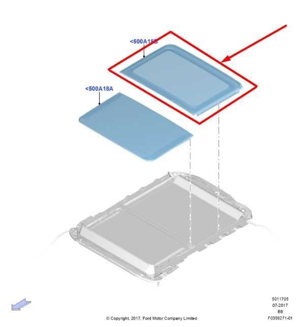 2018-2019 Ford Expedition Limited Rear Sunroof Window Glass JL1B-16500A18-BA OEM - Alshned Auto Parts