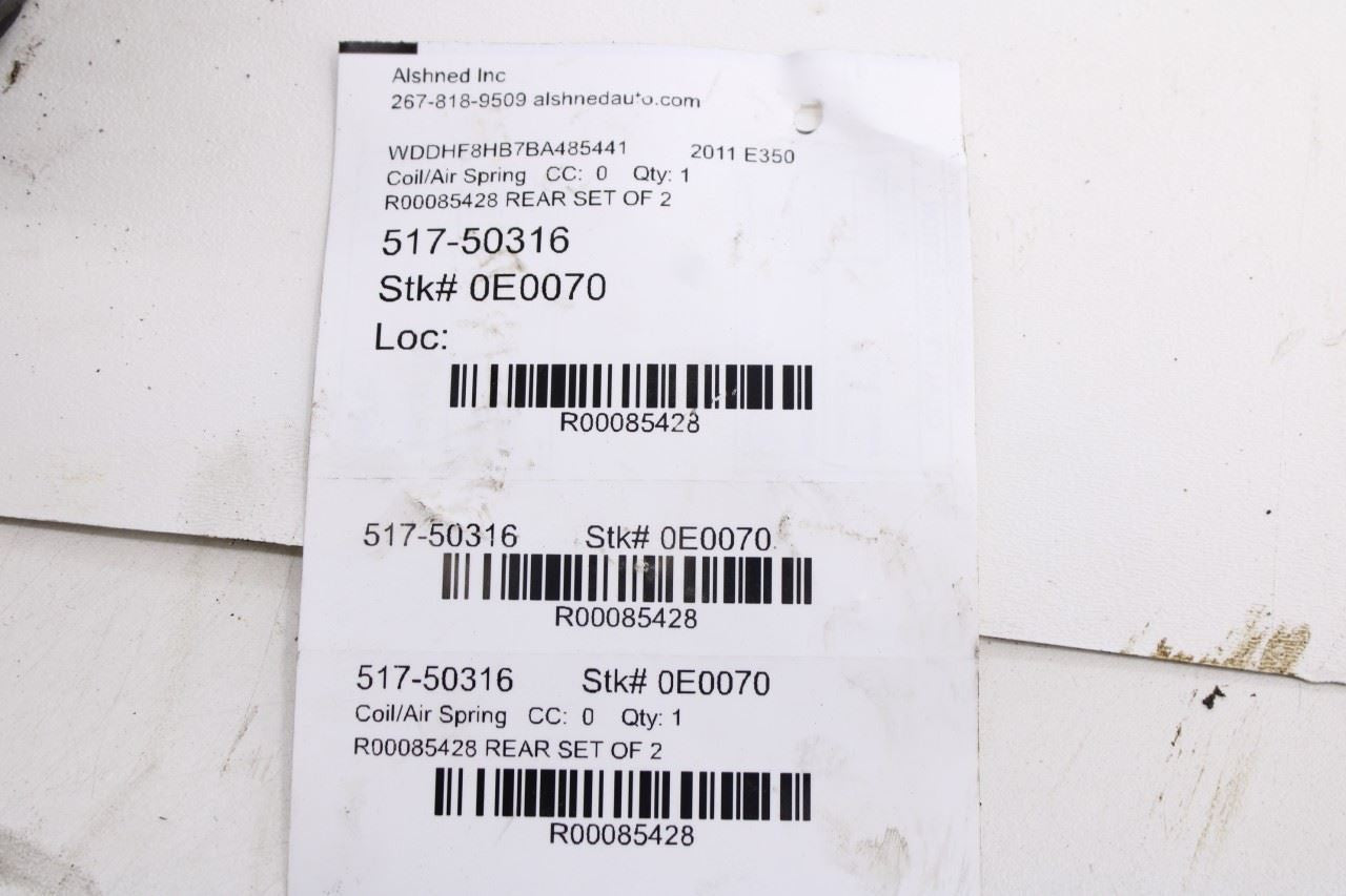 2010-2016 Mercedes-Benz E 350 Luxury 4Matic Rear Right and Left Side Coil Spring18