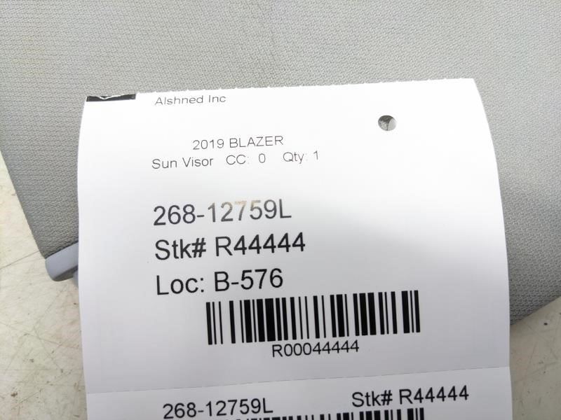 2019-2022 Chevrolet Blazer Left Sun Visor w/ Illuminated Mirror 84538126 OEM - Alshned Auto Parts