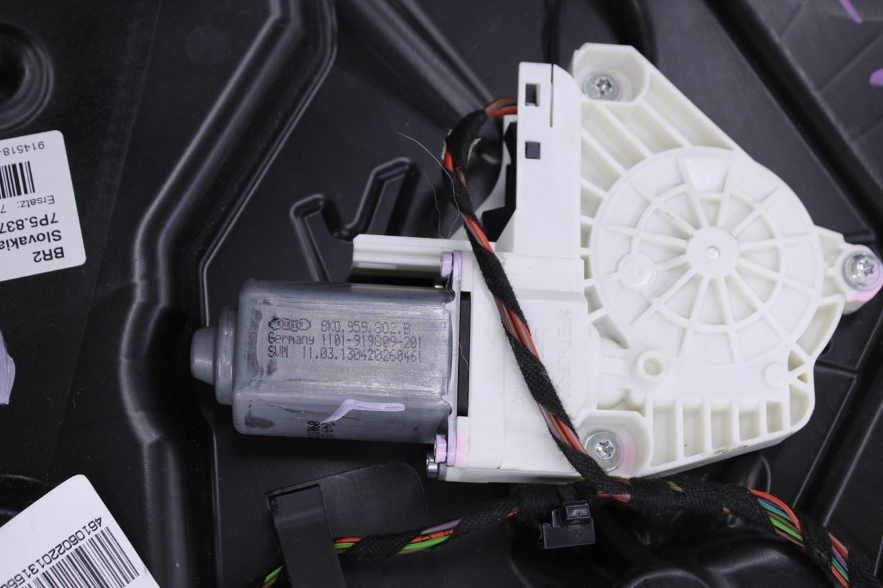 2011-18 Porsche Cayenne S Front Right Door Window Regulator w/ Carrier and Motor - Alshned Auto Parts