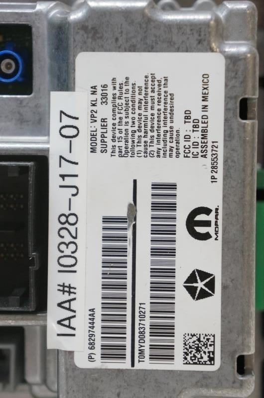 2019 Jeep Cherokee Audio Radio Receiver Uconnect with 7.0'' Display 68297444AA - Alshned Auto Parts