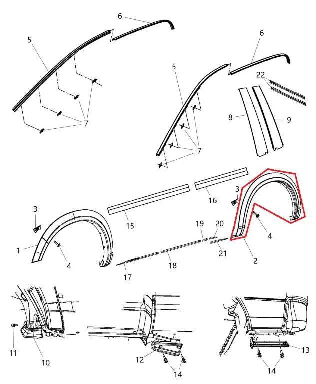 2011-18 RAM 1500 Laramie Rear Left Side Fender Wheel Opening Molding 1TD45TRMAB - Alshned Auto Parts