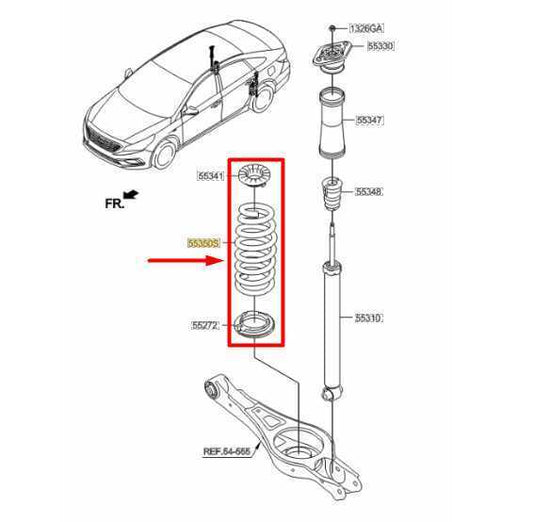 15-19 Hyundai Sonata RR RH & LH Suspension Coil Spring Pair 55350-C2104 OEM - Alshned Auto Parts