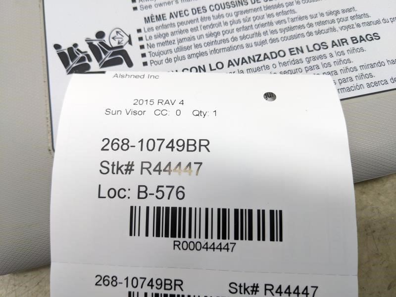 2013-2018 Toyota RAV4 Right Sun Visor w/ Mirror 74310-0R043-B0 OEM - Alshned Auto Parts