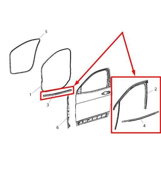 14-22 Jeep Cherokee Latitude Front Right Door Run Channel w/ Belt Weatherstrips - Alshned Auto Parts