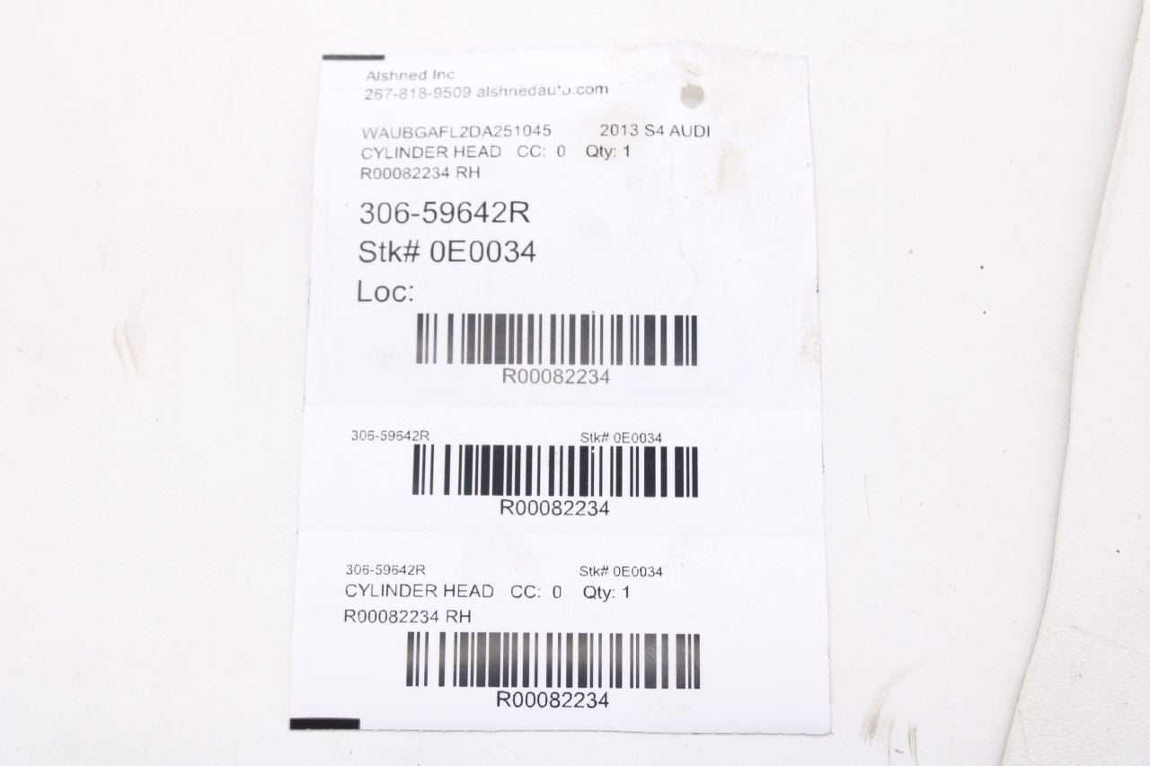 12-16 Audi S4 Premium Plus 3.0L RIght Side Engine Cylinder Head Assy 06E103792B14