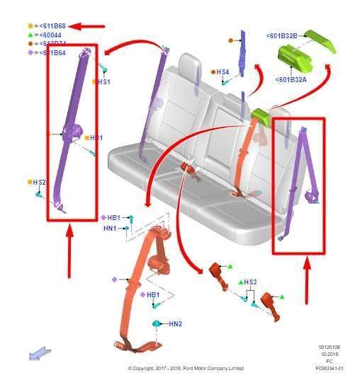 2018-2020 Ford F150 RR Left Driver Side Seat Belt Retractor JL3B-C699D72-AC OEM - Alshned Auto Parts