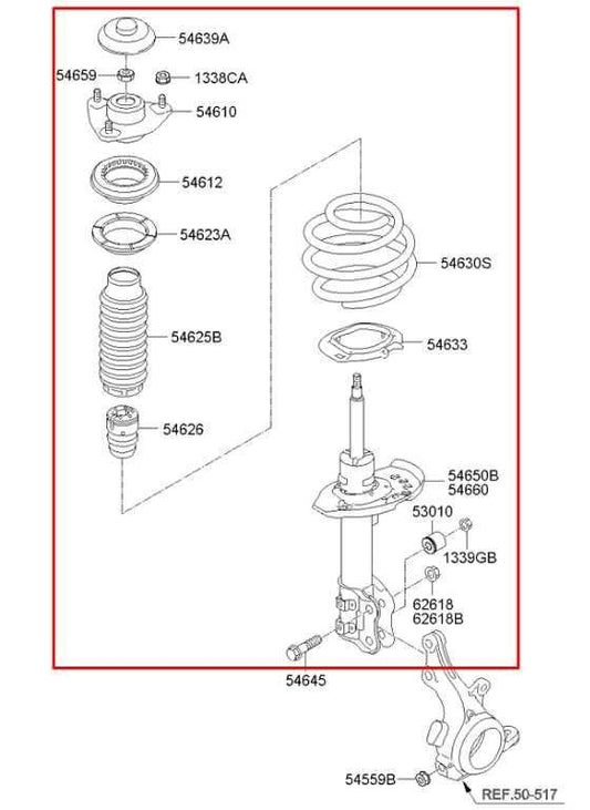 11-15 Kia Optima LX 2.4L Front Suspension Driver Left Side Shock Strut Absorber - Alshned Auto Parts