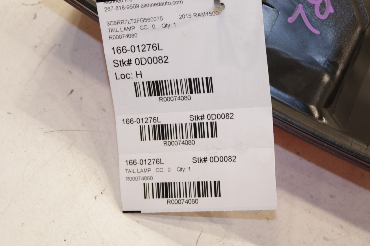 2011-2018 RAM 1500 Big Horn Rear Left Driver Side Tail Light Lamp 55277415AC OEM - Alshned Auto Parts