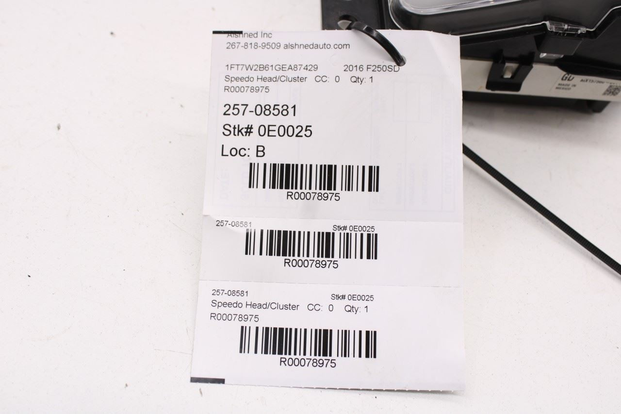 15-16 Ford F250 Lariat Crew Cab 4WD Speed Gauge Instrument Cluster 243K Mileage - Alshned Auto Parts