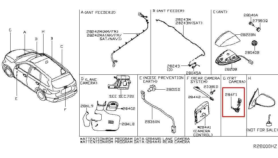 2016-20 Infiniti QX60 3.5L Front Mounted View Park Assist Camera 284F1-9NF0A OEM1