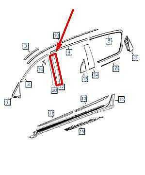 2017-2024 Chrysler Pacifica Rear Right B-Pillar Applique Molding 68234032AE OEM - Alshned Auto Parts