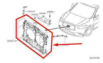 2014-2020 Infiniti QX60 Radiator Core Support Assembly 62500-3JA0B OEM - Alshned Auto Parts